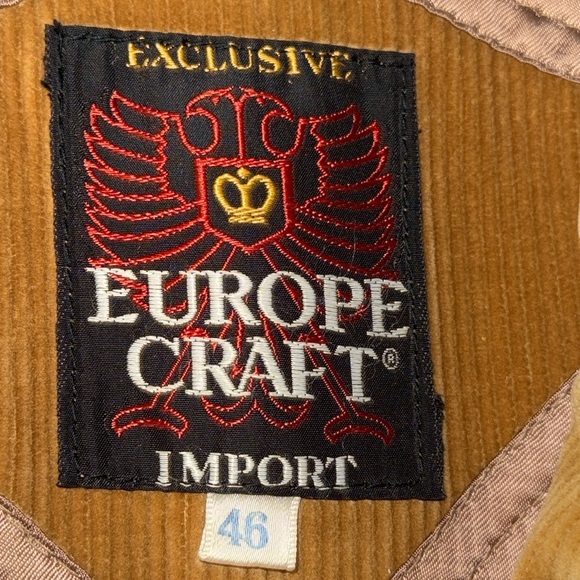 1970’s Vintage Europe Craft Caramel Brown Corduroy Pea Coat - Picture 8 of 11